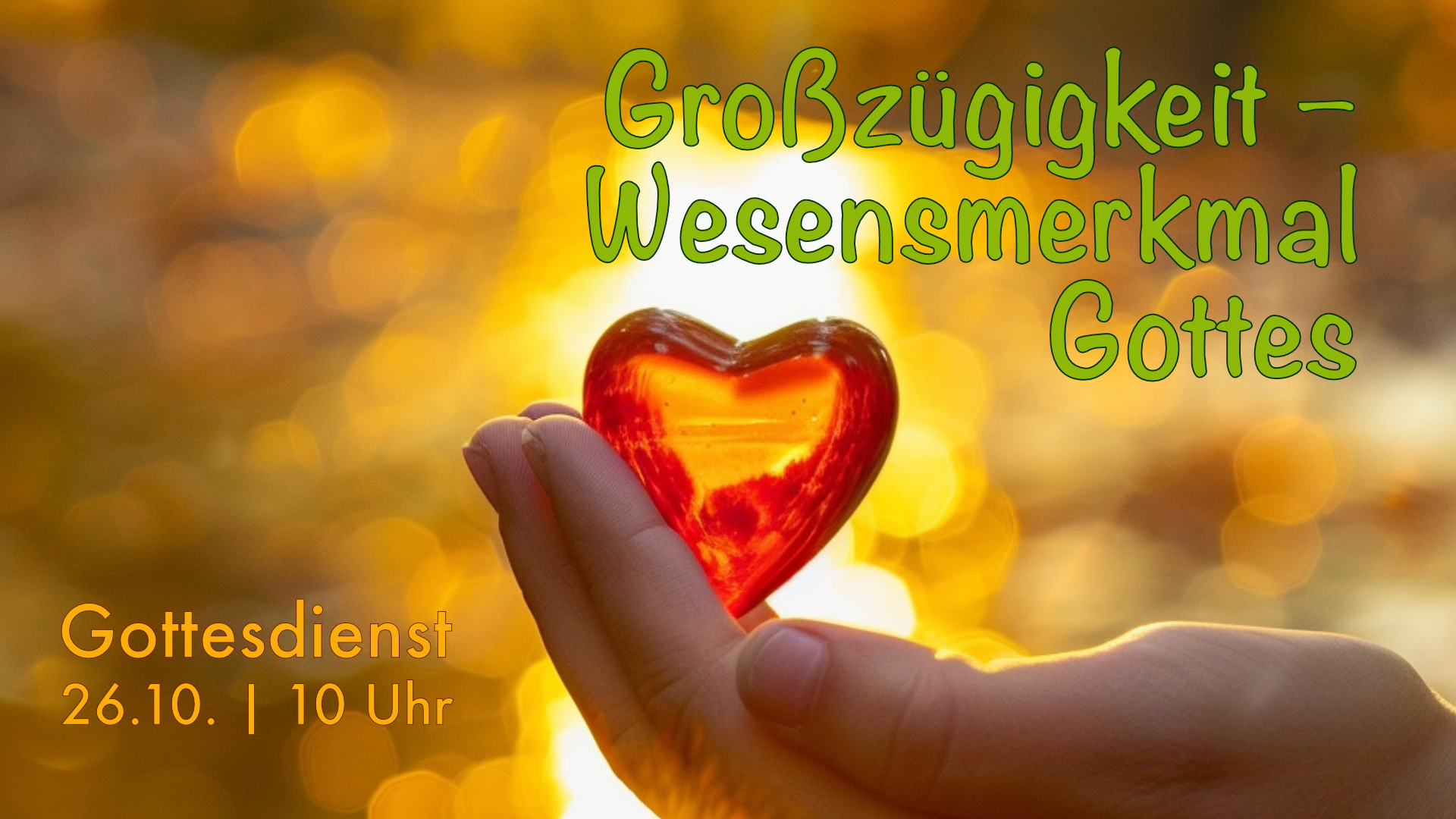 Gottesdienst 26.10.2025: Großzügigkeit - Wesensmerkmal Gottes